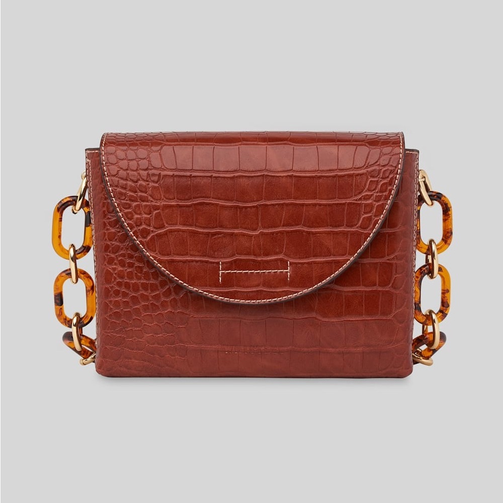 WHISTLES Rima Croc Chain Bag